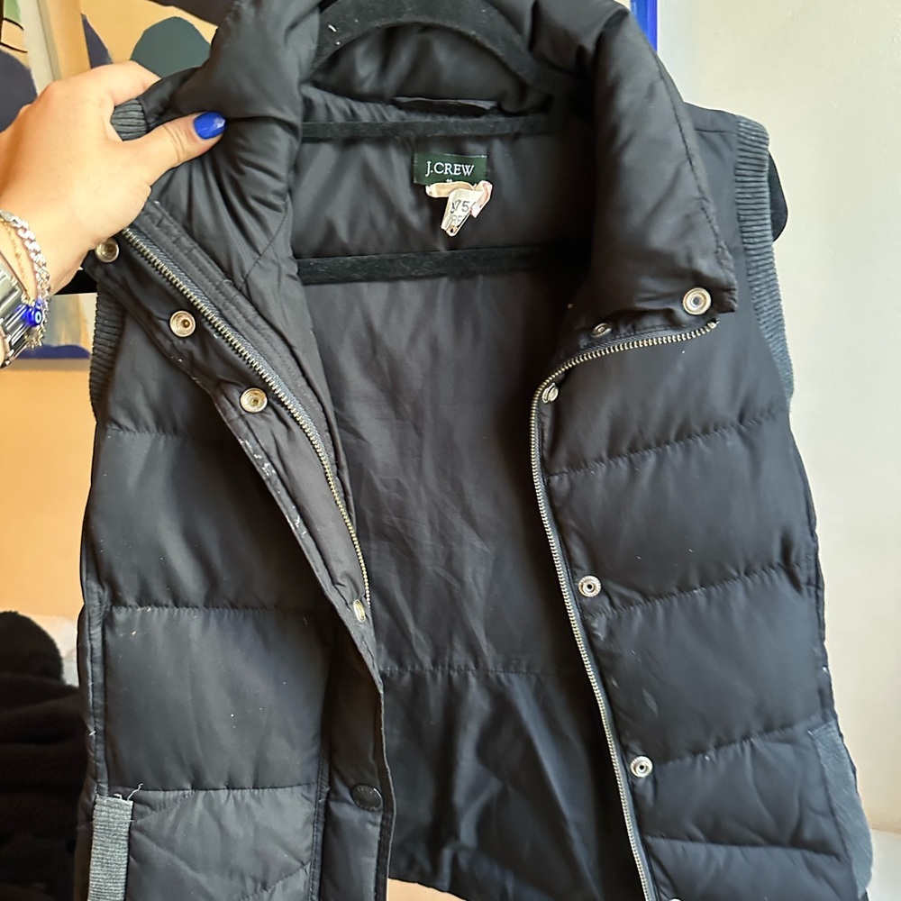 J. Crew Black Puffer Vest